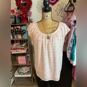 Lauren Conrad light pink lace blouse size medium